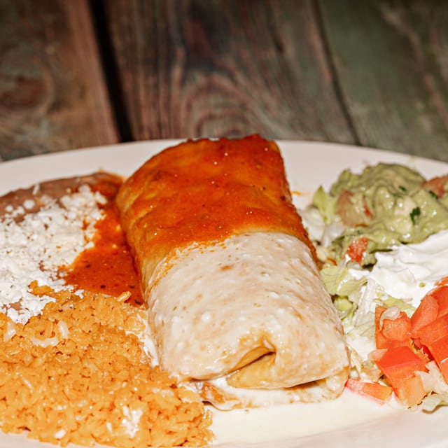 Burrito with Red Sauce Lunch.